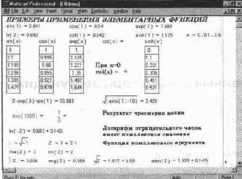 Встроенные элементарные функции