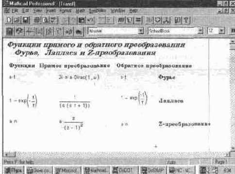 Функции преобразований Фурье, Лапласа и Z-преобразований