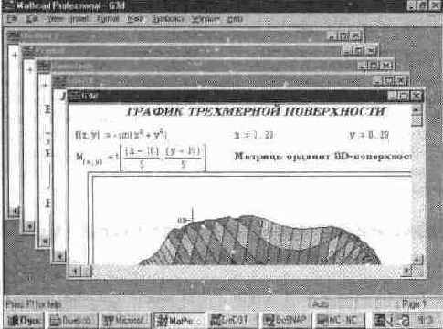 Каскадное расположение окон
